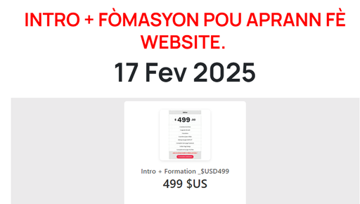INTRO + FÒMASYON POU APRANN FÈ WEBSITE. - 17 fev 2025
